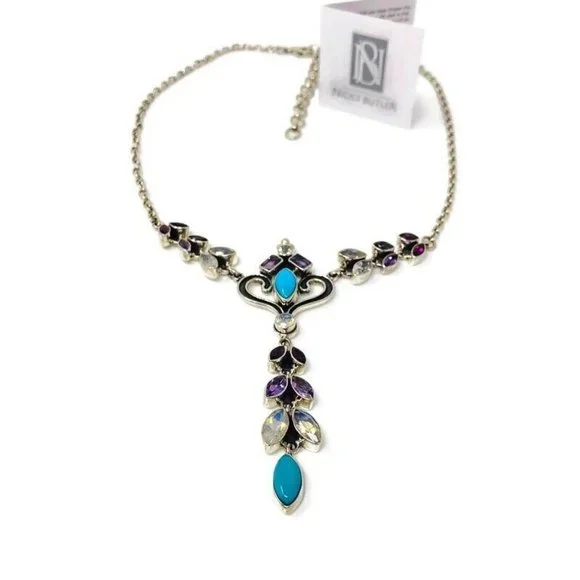 🌟NICKY BUTLER Turquoise Moonstone 8.4CT Sterling Silver Necklace Brand NEW - Picture 11 of 16